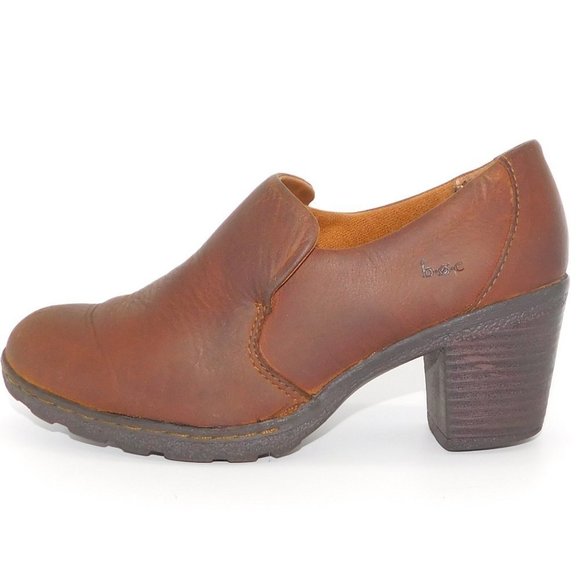 BOC "Gertrude" Distressed Brown Leather Chucky Heeled Bootie - Picture 1 of 9